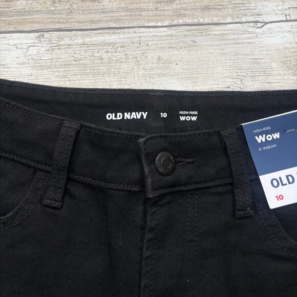 Old Navy Short Sz 10 NWT Black Denim High Rise Wow Casual Normcore Classic - Picture 6 of 8